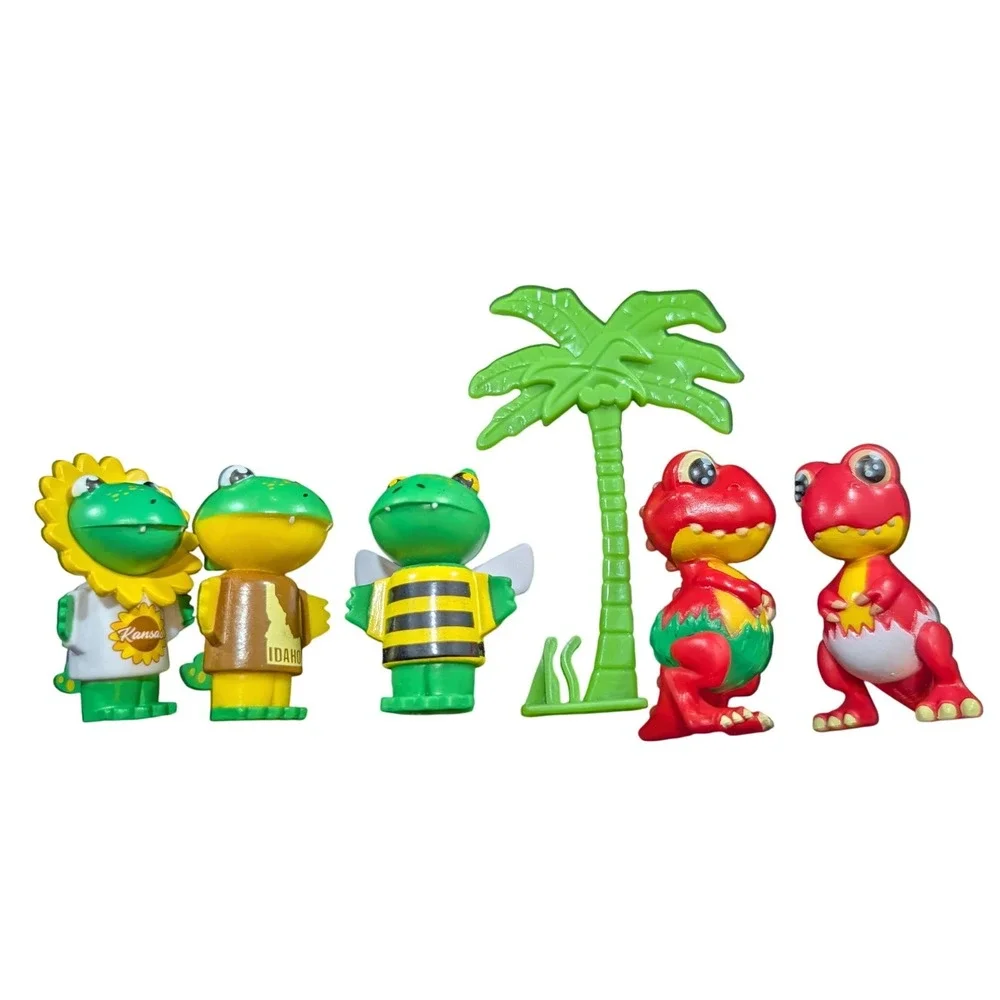 Ryan's World Microverse Alligator Dinosaur Figures Lot Bumblebee Palm Tree 6pc